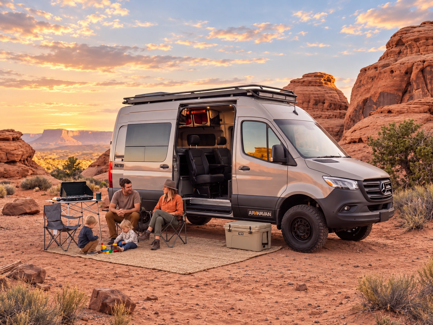 AlphaVan completed camper at camp